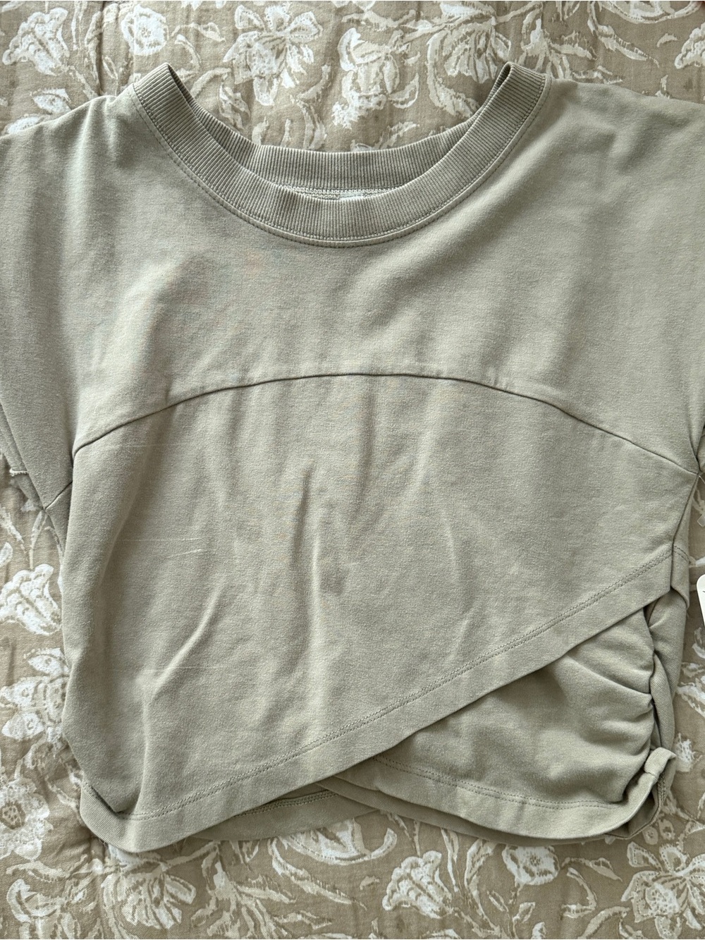 FP Hot Shot Women’s Short Sleeve Ruched Hem Top — Sage Green - top only